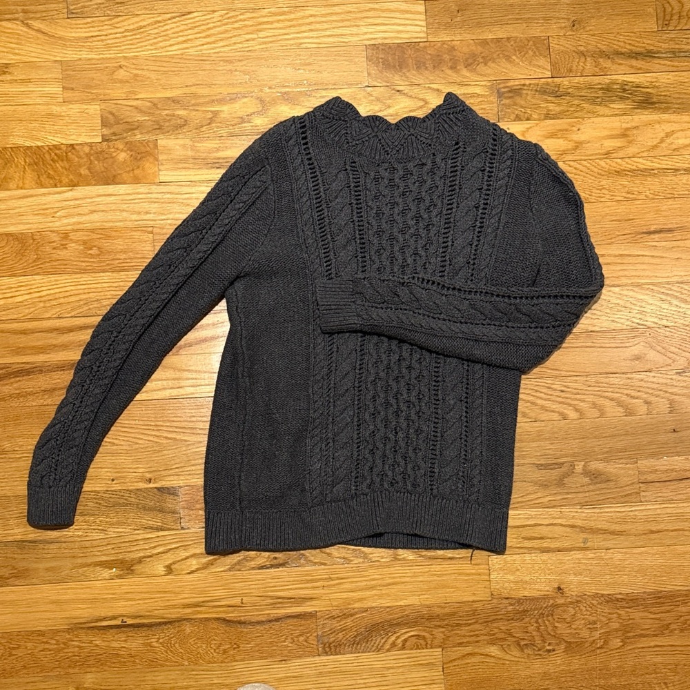 Banana Republic Dark Charcoal Cable Knit Sweater